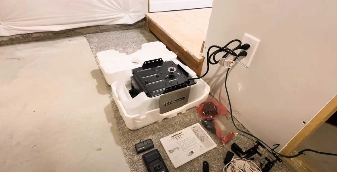 Technician performing garage door opener repair in Arcadia, Florida